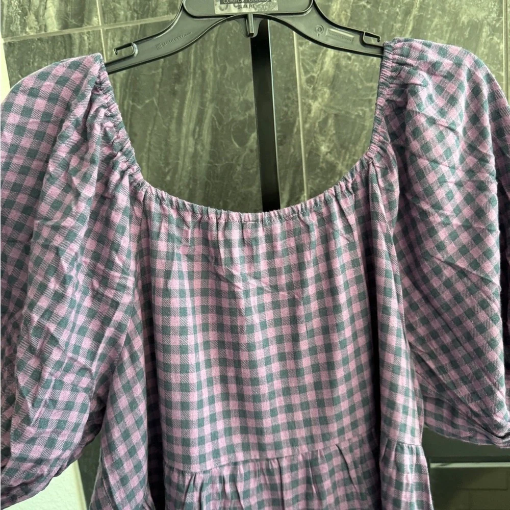 EASEL PLUS SIZE-GINGHAM PRINTED DRESS NWT - Picture 8 of 8